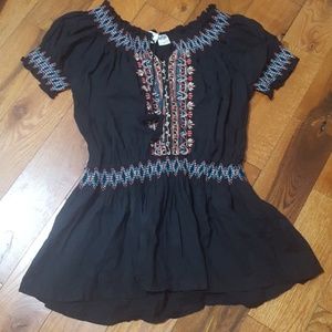 ⛲Boho Embroidered tunic top